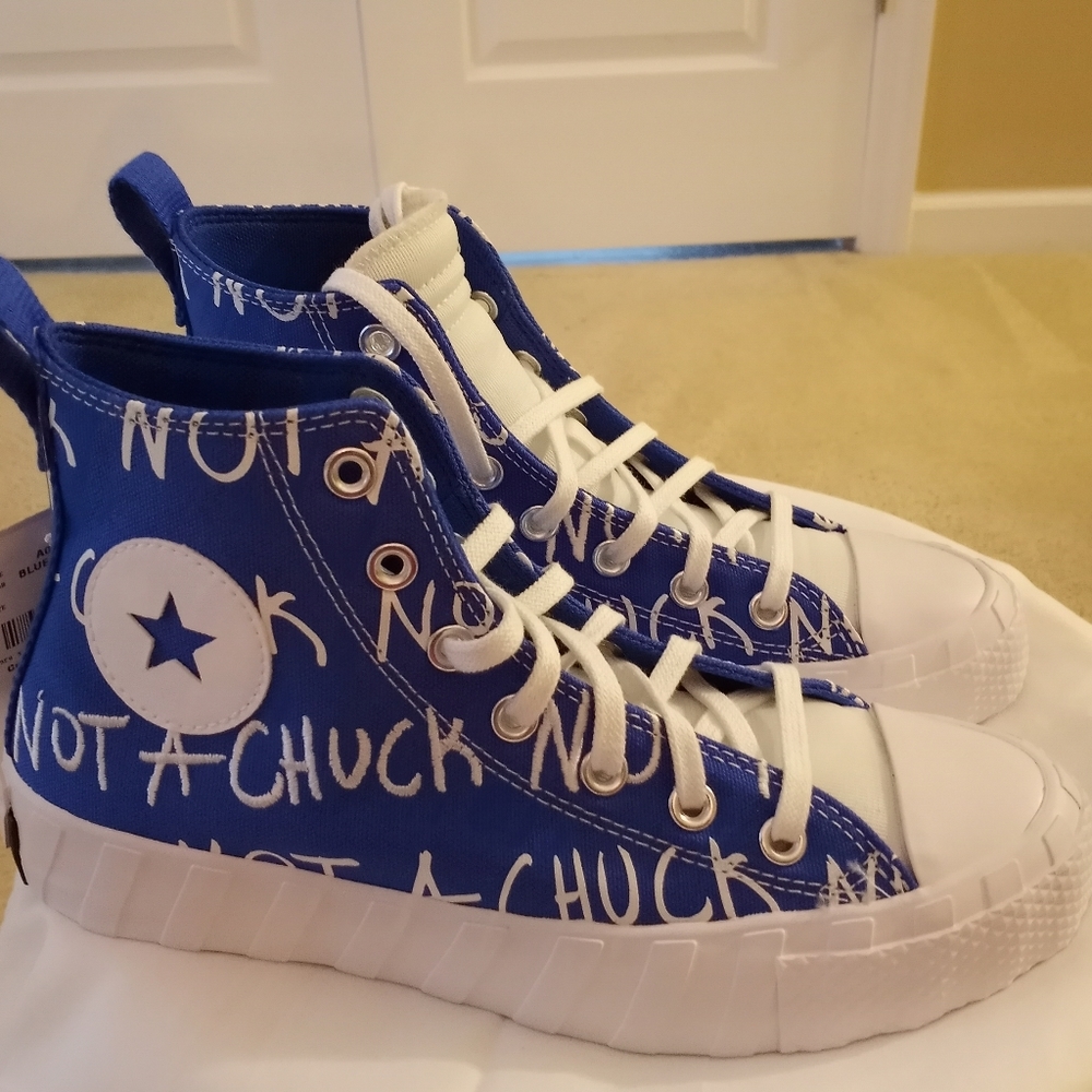 NWT - Converse Not A Chuck Hightop Blue & White Sneakers - sz 6 youth or 8 women